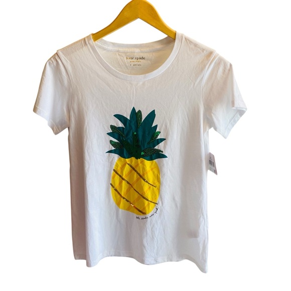 Kate Spade Pineapple Tee Shirt NWT Size S - Picture 2 of 8